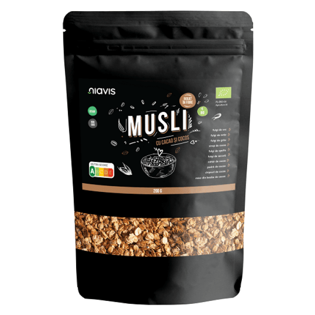 Niavis Musli cu Cacao si Cocos Ecologic/BIO 200g